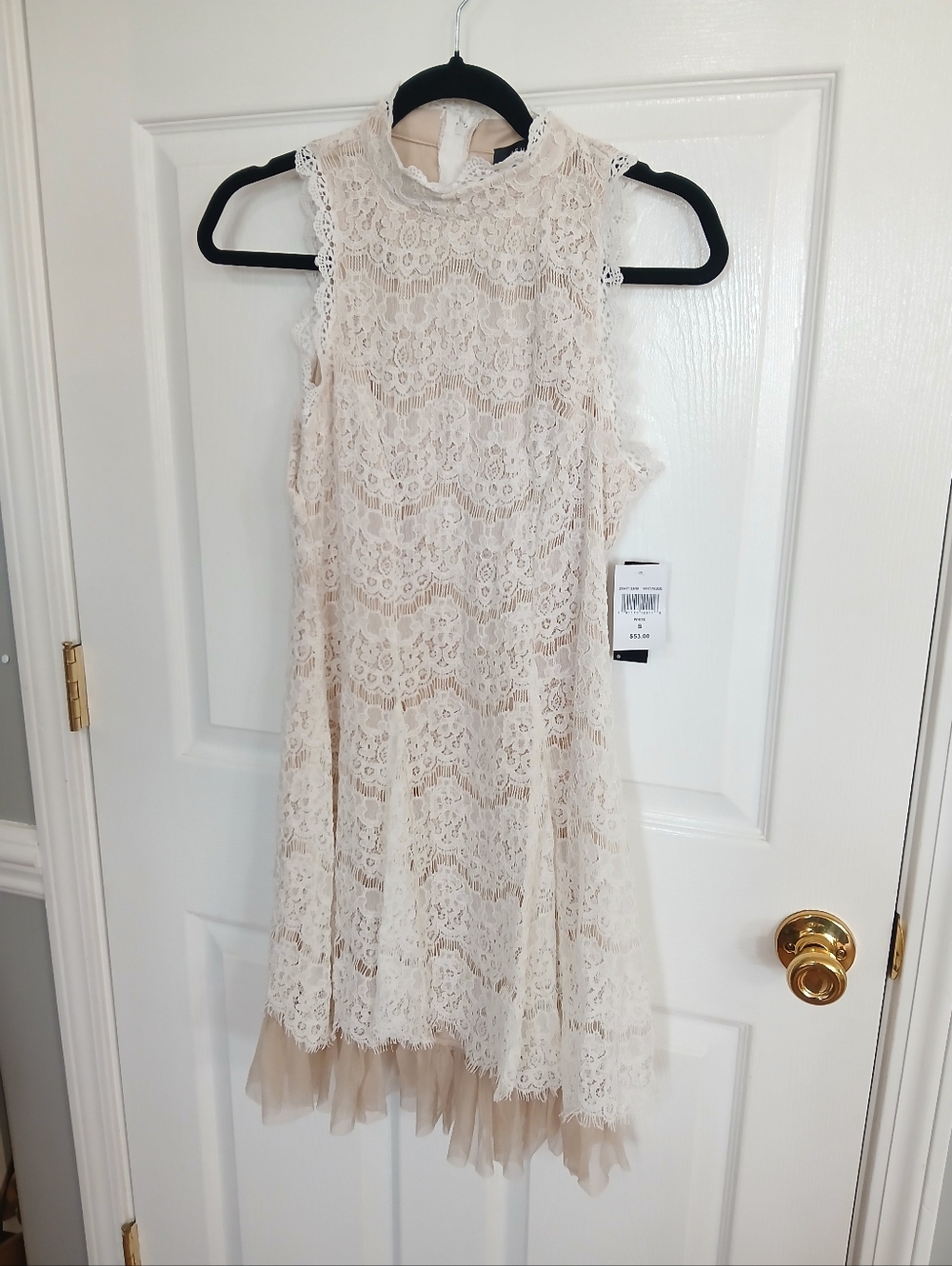 NWT Ash & Violet Ivory Lace A-Line Sleeveless Dress Boho Party Special Occasion